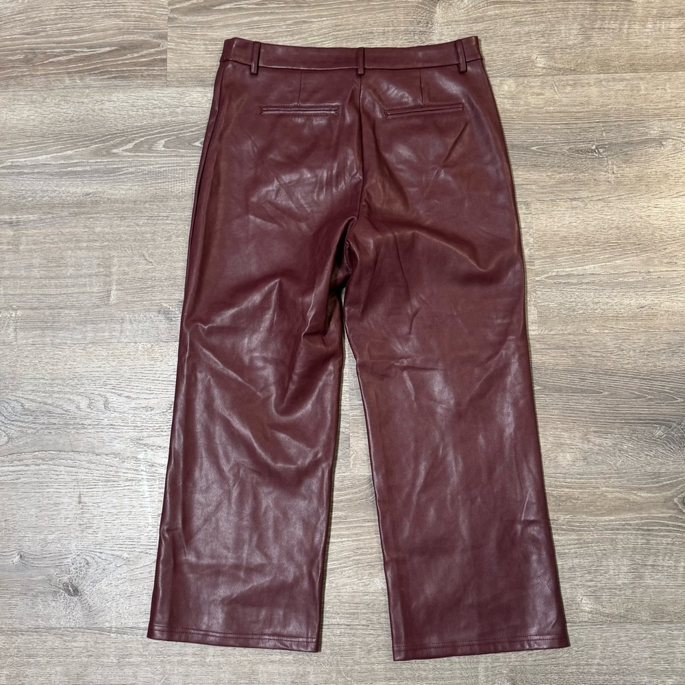 Avec Les Filles faux leather cropped pant wide leg XL - Picture 3 of 11